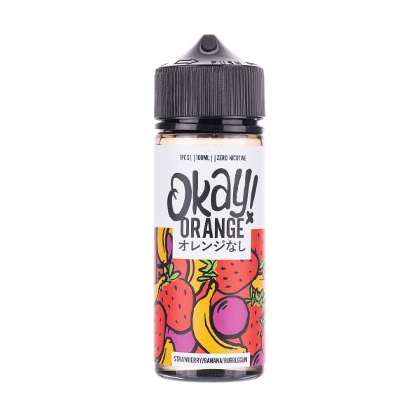 Strawberry Banana Bubblegum 100ml Shortfill E-Liquid by Okay! Orange