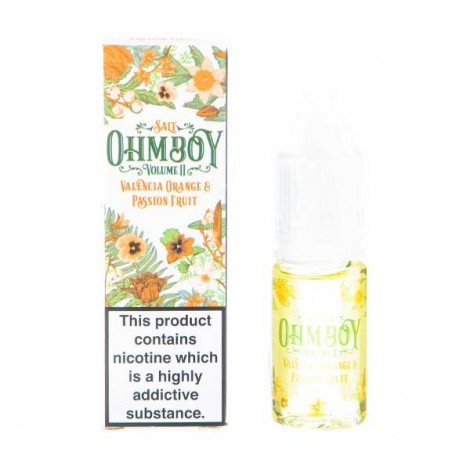 Valencia Orange and Passion Fruit Nic Salt E-Liquid by Ohm Boy